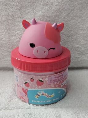 Squishmallows Calynda Kids Pink Cow Premium Cloud Slime Includes Charm!